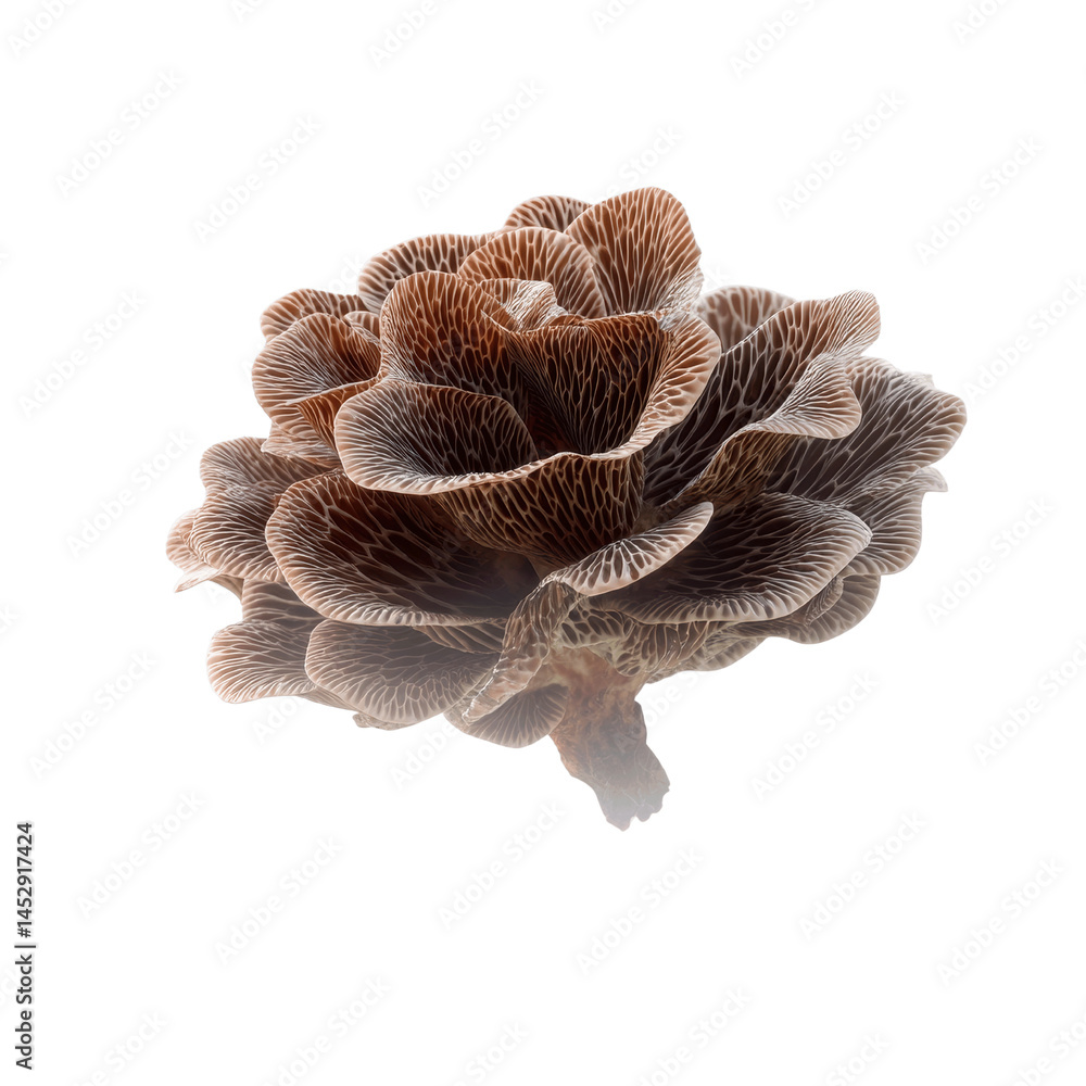 Fototapeta premium Delicate Brown Mushroom Cluster, Resembling a Flower