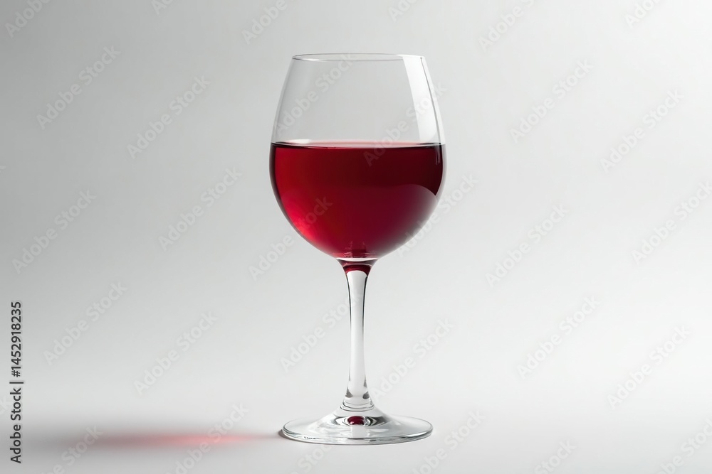 Rich red wine in crystal glass, clean white backdrop, drink photography, food and drink, crystal Rich red wine in crystal glass, clean white backdrop, drink photography, food and drink, crystal