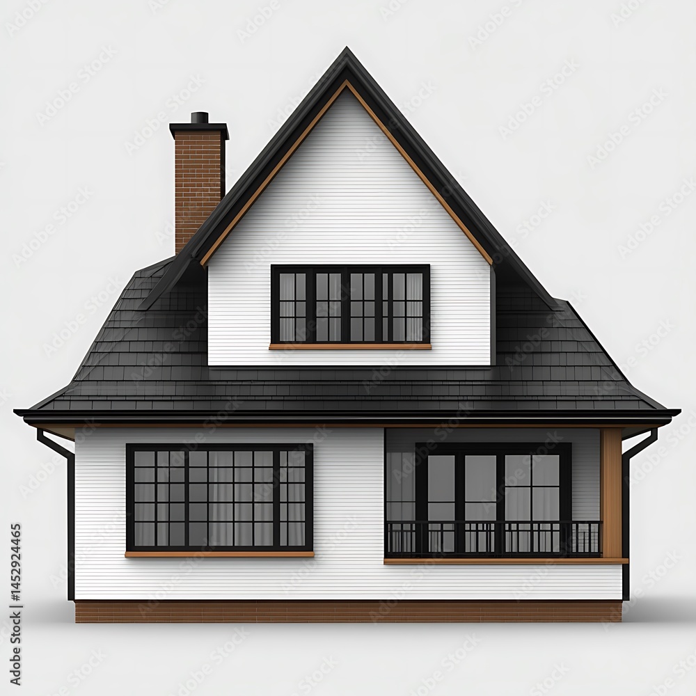 A Simple And Elegant White House Featuring A Black Roof A Simple And Elegant White House Featuring A Black Roof