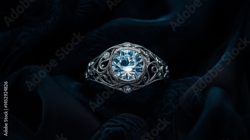 Obraz na płótnie A vintage-style diamond ring w salonie