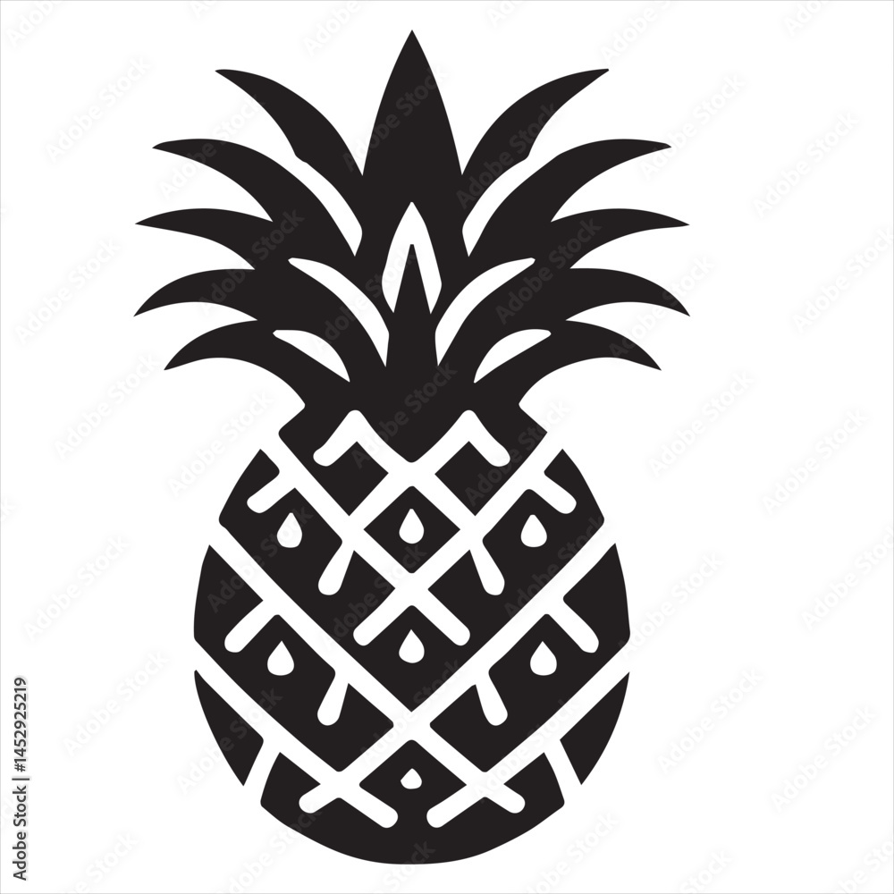 Pineapple Vector art illustration with leaves Pineapple Vector art illustration with leaves
