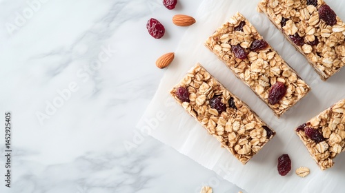 Homemade granola bars with oats, nuts