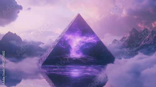 Mystical Ancient Pyramid, Purple Energy Flow