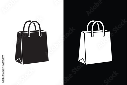 Shopping bag icon vector on White Background ,Vector Art Illustration on white background.