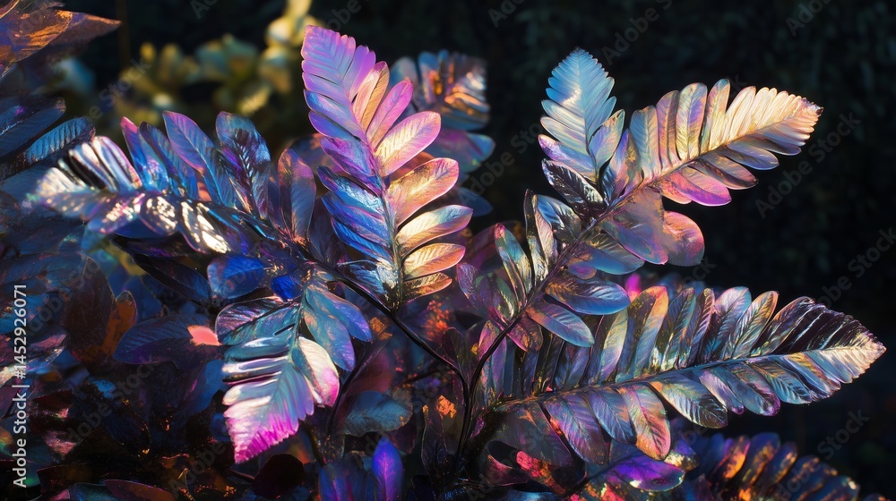 Vibrant multicolored fern wall art