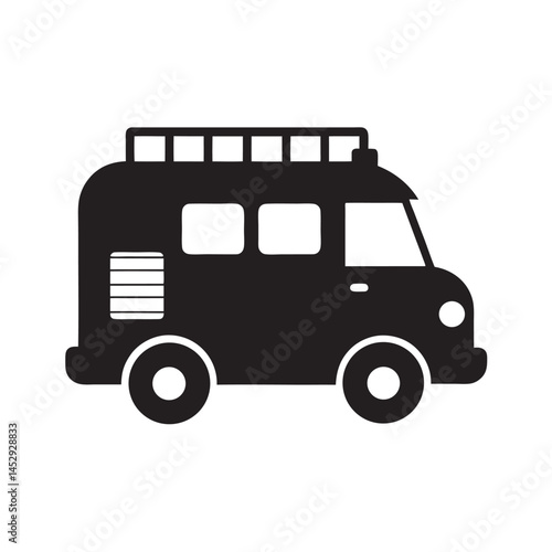 Fire Truck In Action Silhouette