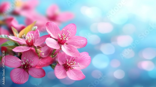 Wallpaper Mural Pink blossoms springtime branch, blurred background, nature beauty, greeting card Torontodigital.ca