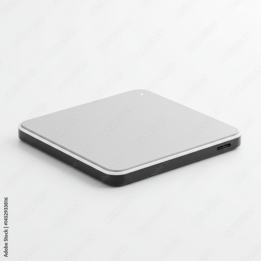 Sleek wireless charging pad isolated on white Sleek wireless charging pad isolated on white