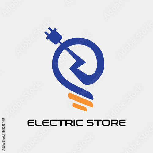 electric store logo design vector