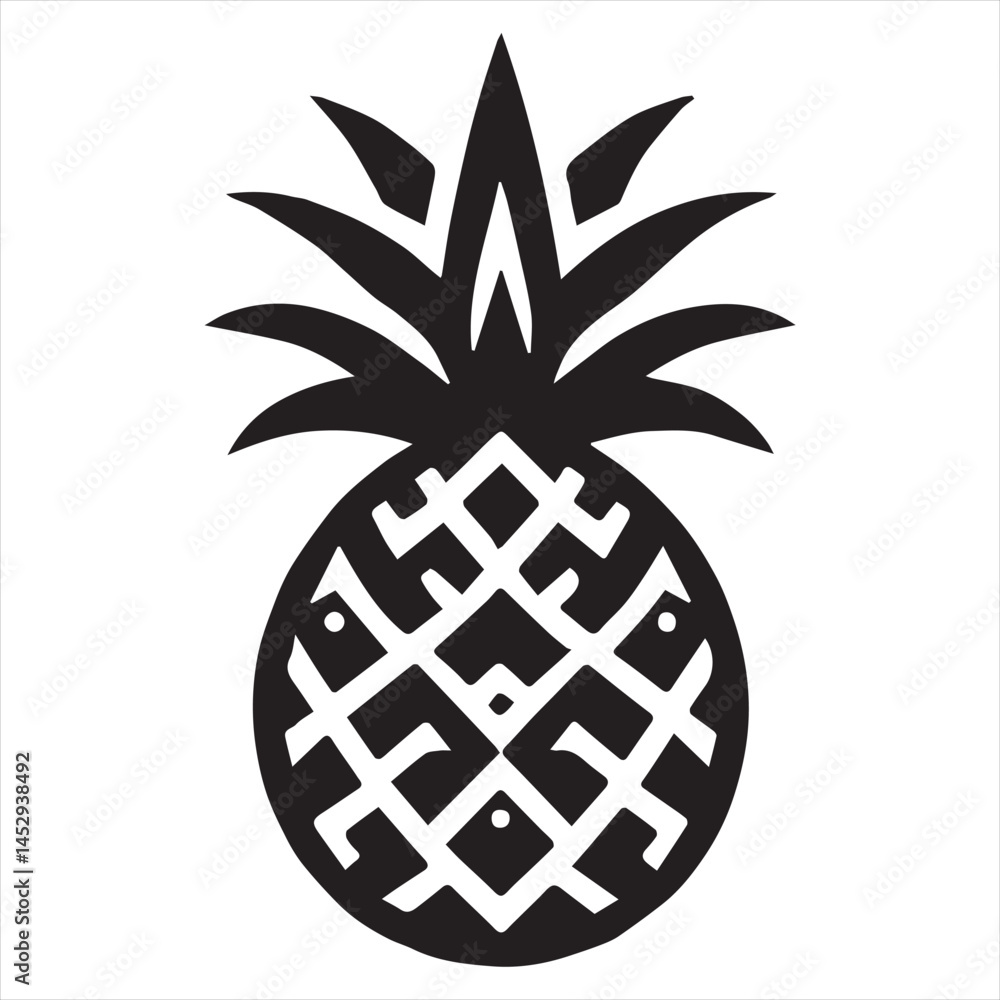 Pineapple Vector art illustration with leaves Pineapple Vector art illustration with leaves
