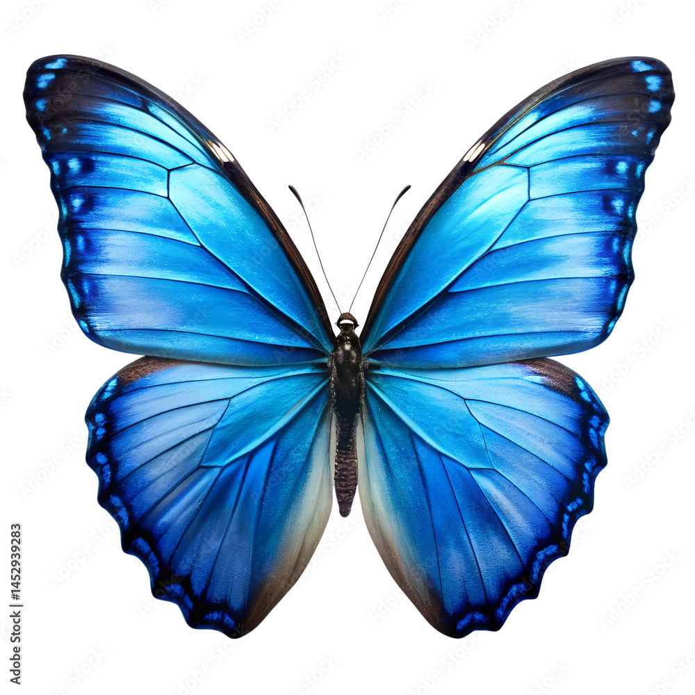 Fototapeta premium Blue Butterfly Isolated On White