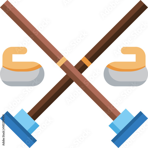 curling illustration on a white background    