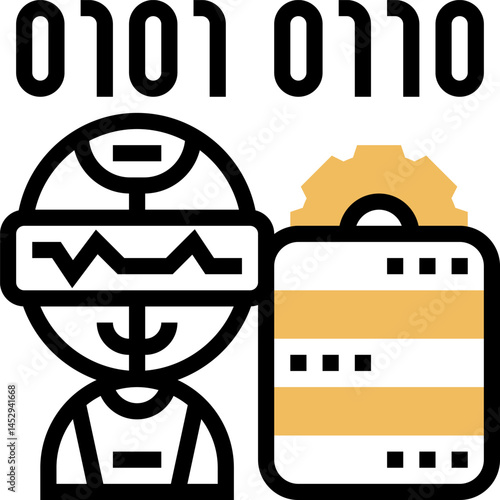 data processing illustration on a white background    