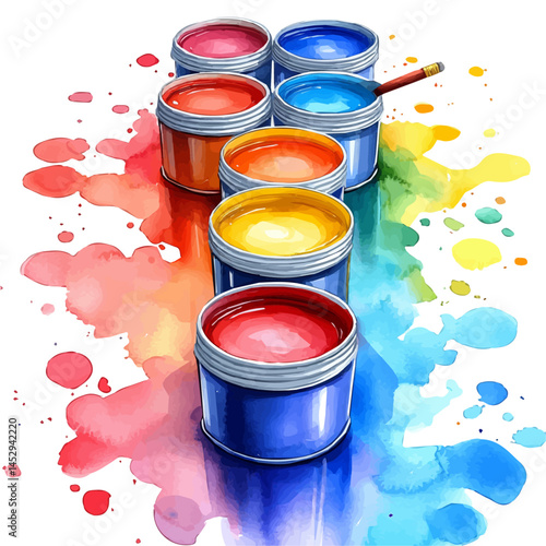 Box Of, vector watercolor illustration, isolated on a white background.