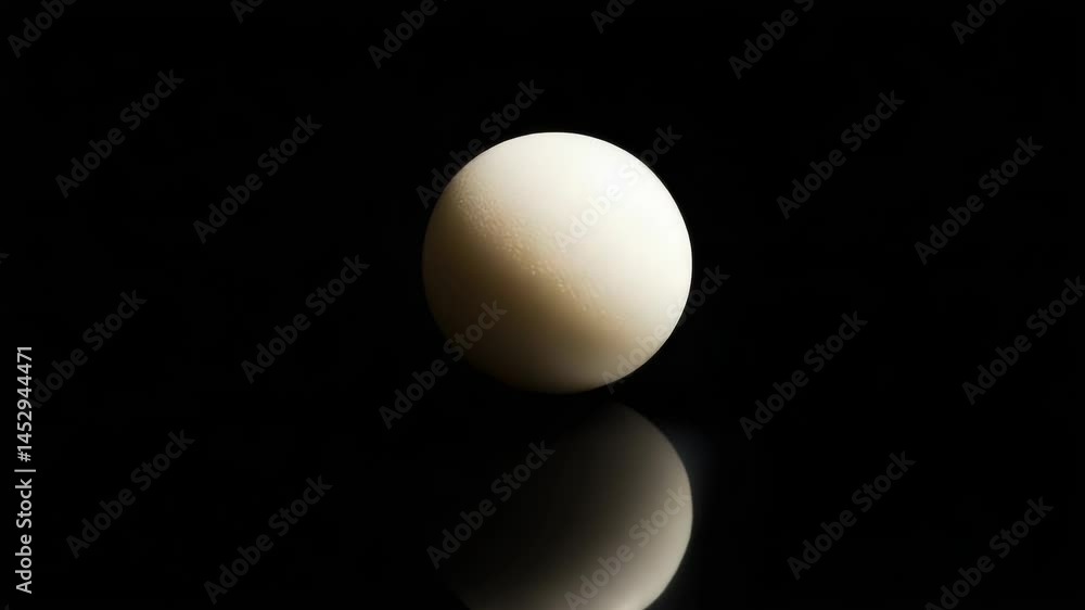 A single white egg sits atop a dark background, offering a simple yet striking visual A single white egg sits atop a dark background, offering a simple yet striking visual