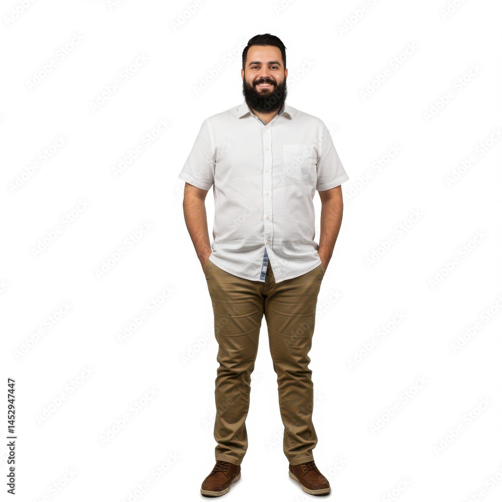 Man with beard posing full body on white background Man with beard posing full body on white background