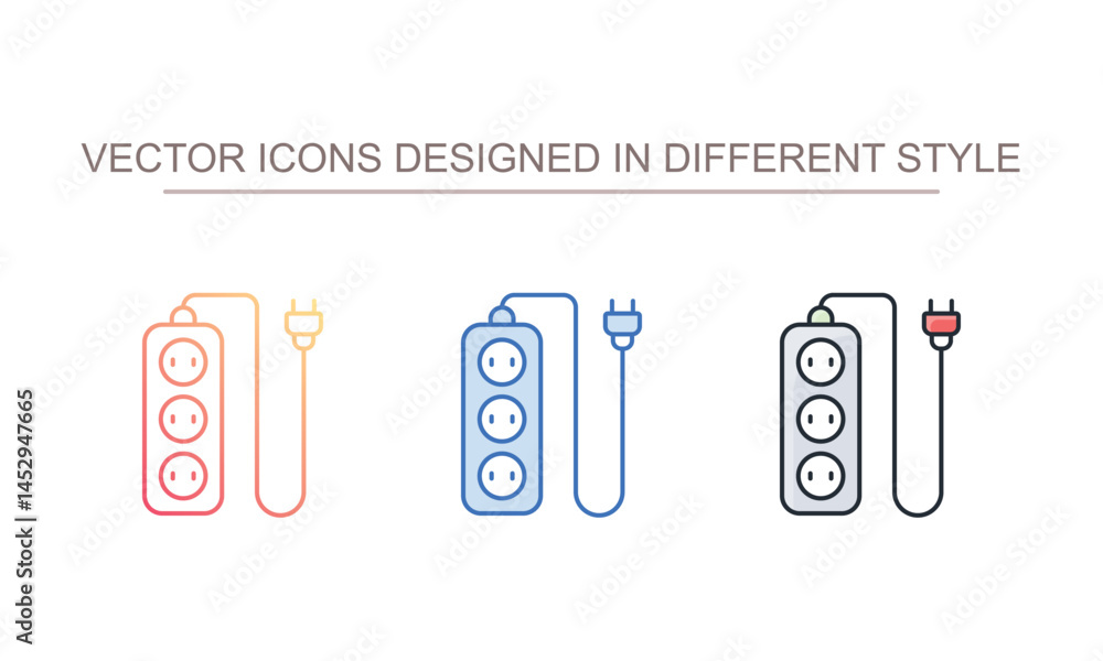 Extension Cord icon design with white background stock illustration Extension Cord icon design with white background stock illustration