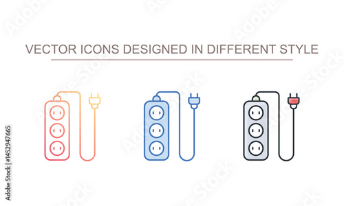 Extension Cord icon design with white background stock illustration