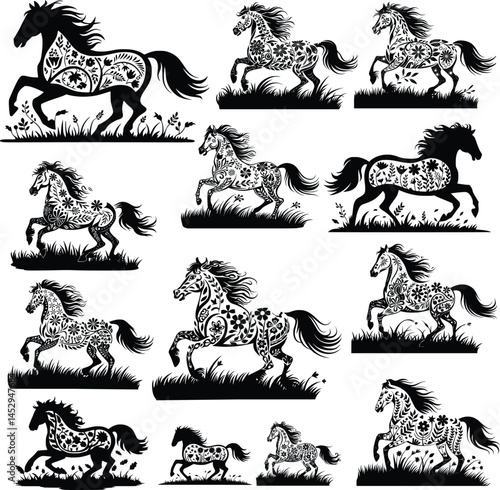 Floral Horse , Horse , Farmhouse