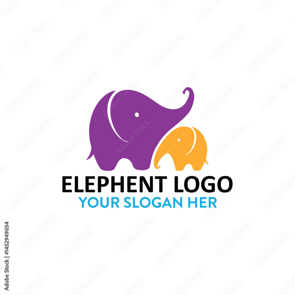 Obraz premium elephants logo design vector