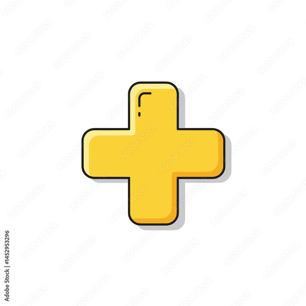 Yellow medicine icon with shadow on a white background Yellow medicine icon with shadow on a white background