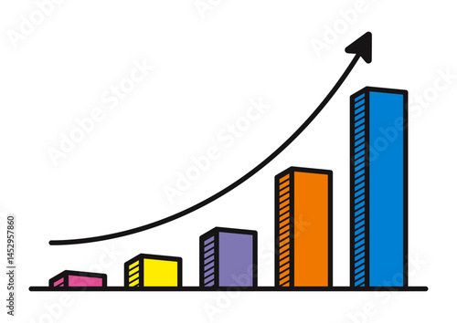 上昇グラフ,棒グラフ,ビジネス,成長,矢印,カラフル