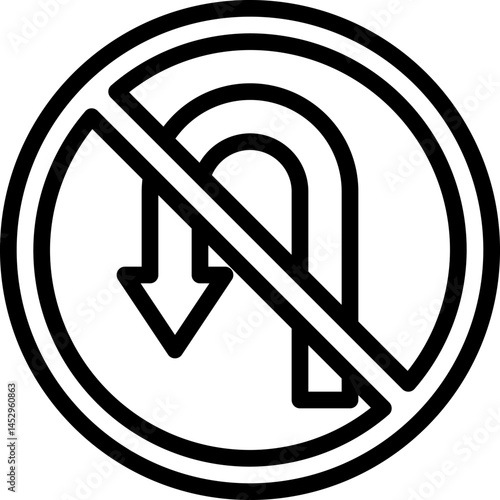 u turn illustration on a white background     