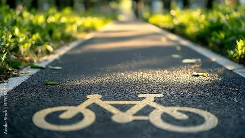 Wallpaper Mural Cyclist riding on bike lane in city park Torontodigital.ca