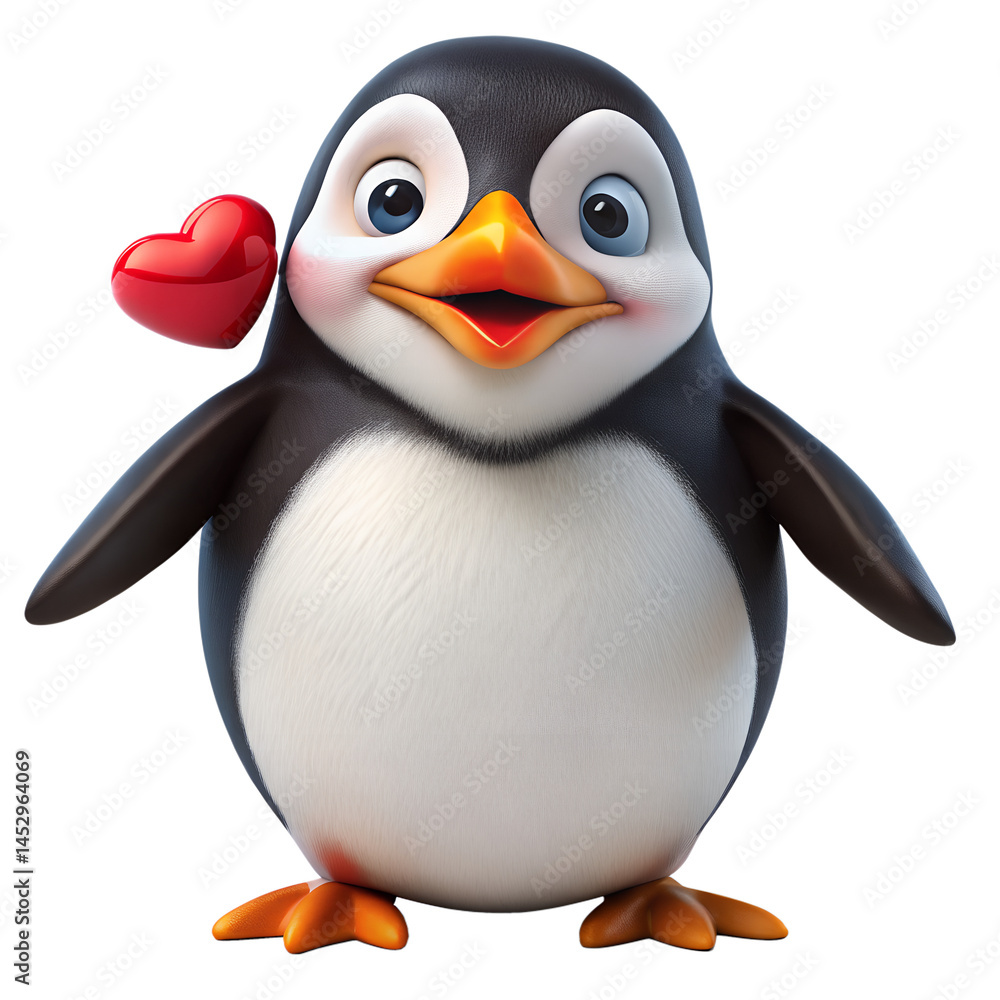 Fototapeta premium Penguin Blowing Kisses