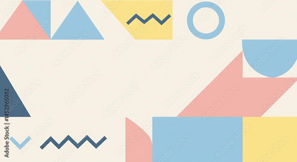Geometric shapes in pastel colors create a modern and minimalist abstract design Geometric shapes in pastel colors create a modern and minimalist abstract design