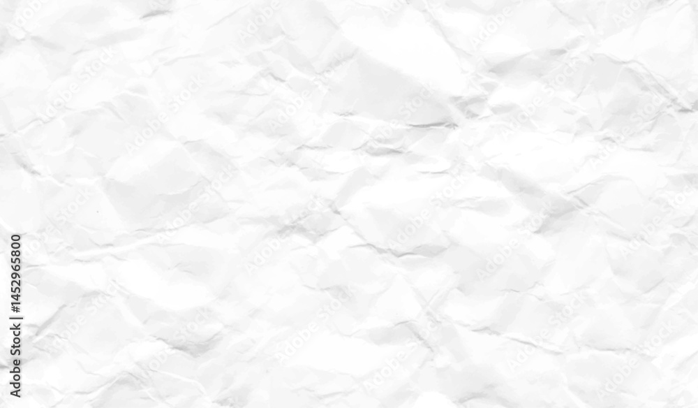 White Disastrously Paper Texture. Top view of wrinkled paper texture. 