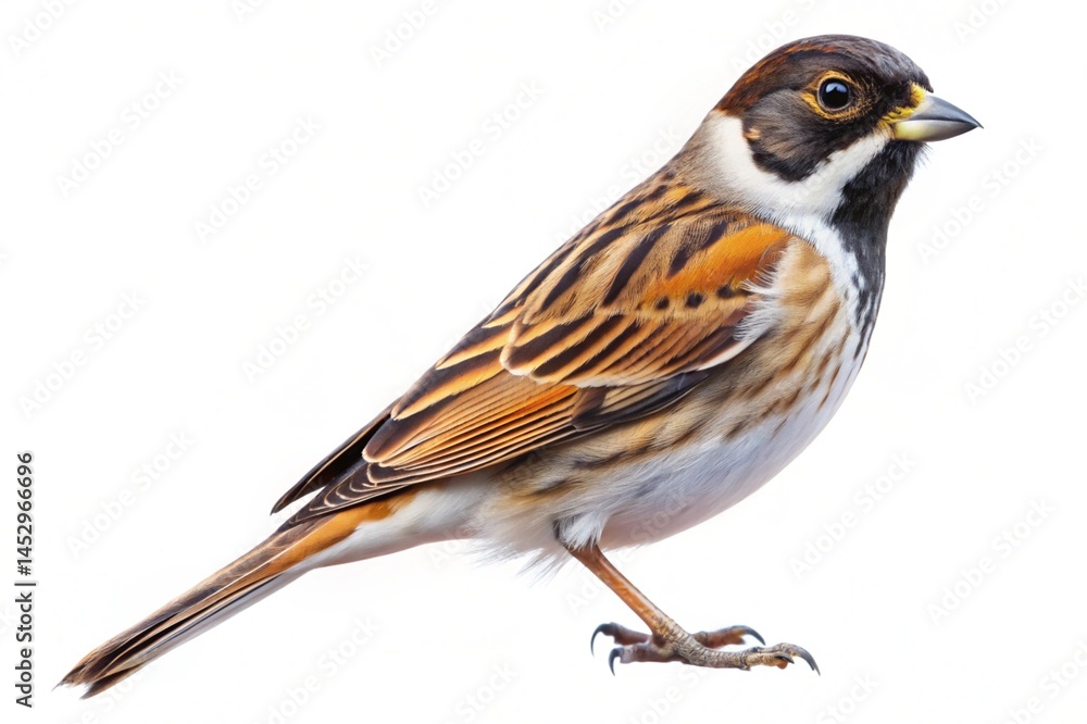Fototapeta premium reed bunting isolated on white background