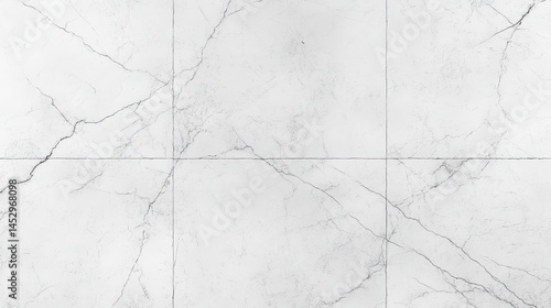 Seamless White Marble Tiles Pattern with Dark Veins Texture for Modern Surface