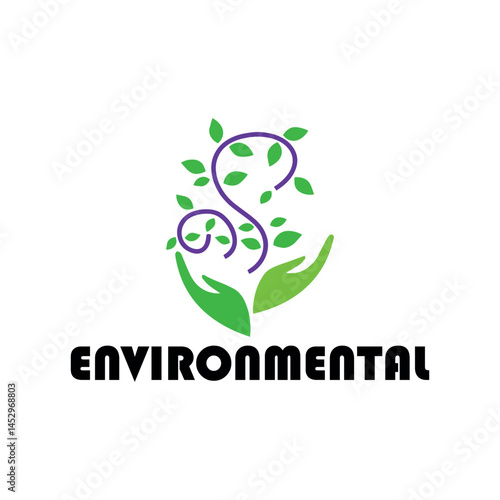 green environment logo design vector