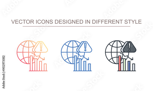 Global crises icon design with white background stock illustration