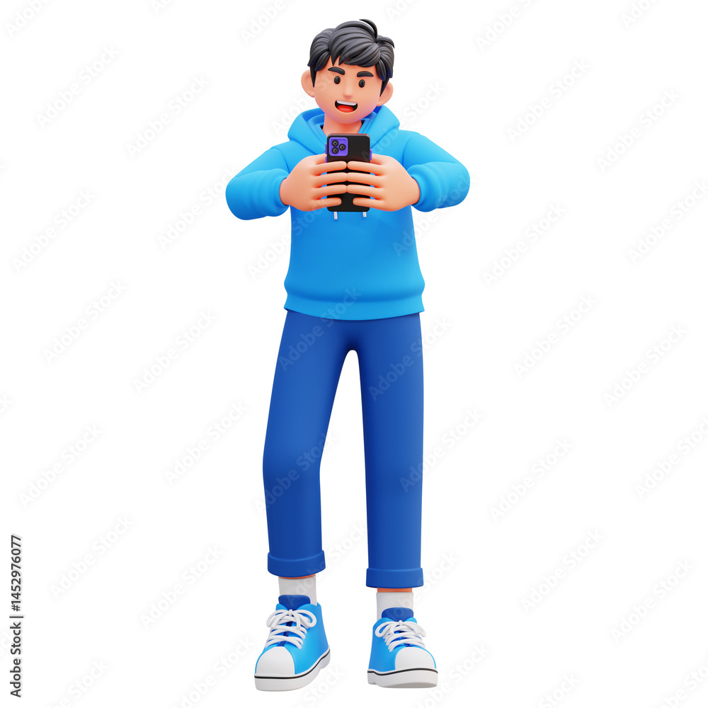 3D Character Taking Photo 3D Character Taking Photo