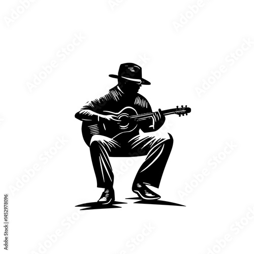 Innovative and Bold Musician Logo Merging Organic Hand-Drawn Illustrations with Crisp Vector Elements for a Modern Identity