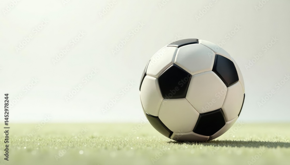 Fototapeta premium Classic football, clean white background, studio lighting, isolated, athletic, game day