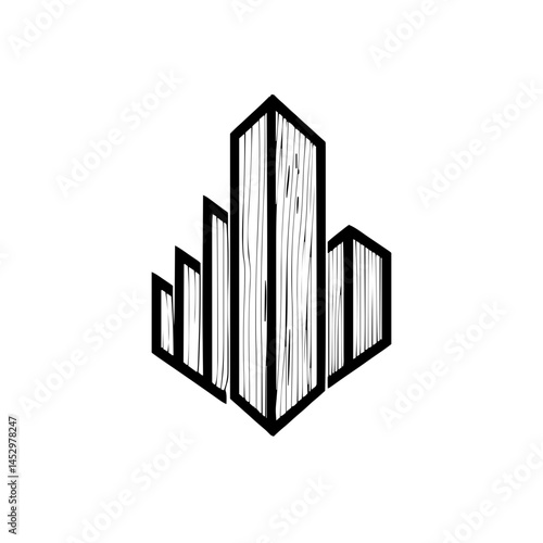 Innovative Modern Carpenter Logo Incorporating Clean Geometric Elements and Natural Wooden Textures for Contemporary Branding