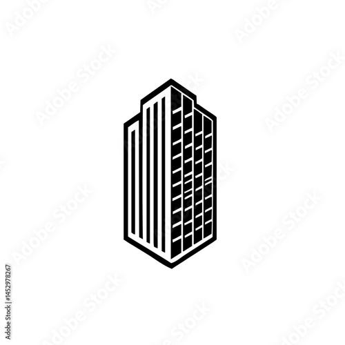 Creative Real Estate Emblem Fusing Urban Architectural Elements with Minimalist Clean Lines and Bold Shapes to Evoke Trust and Sophistication