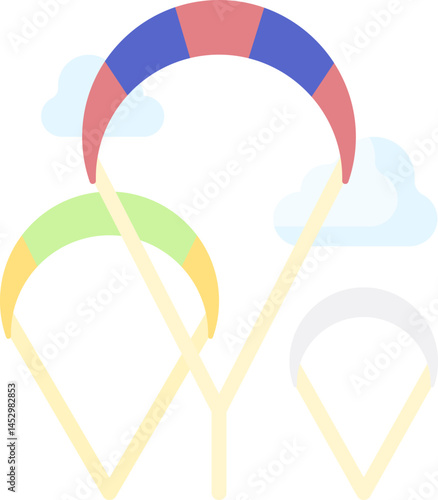kitesurf illustration on a white background     