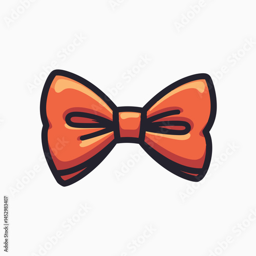 vibrant orange bowtie icon with shiny reflection