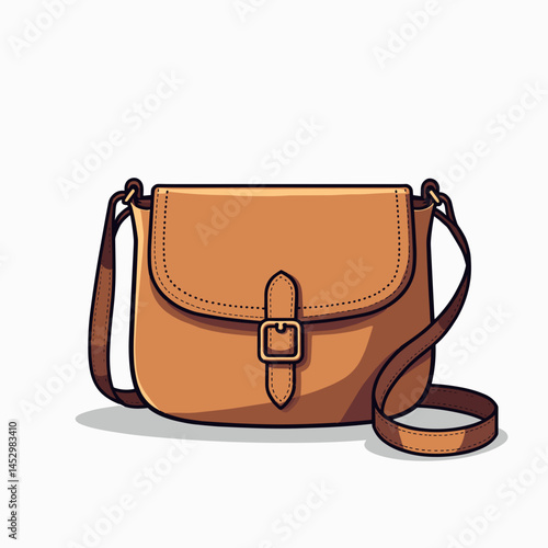 stylish brown leather crossbody bag with gold accents