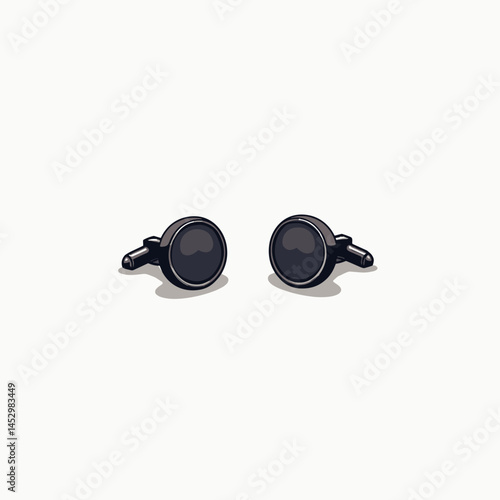 modern black cufflinks with round shape