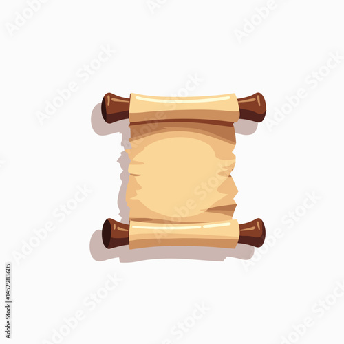 ancient scroll with brown leather binding and gold accents