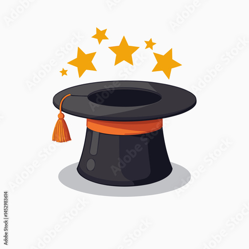 magical wizards hat with stars illustration