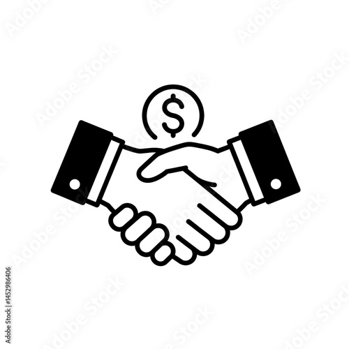 Business Deal Handshake Icon representing financial agreement success and partnership