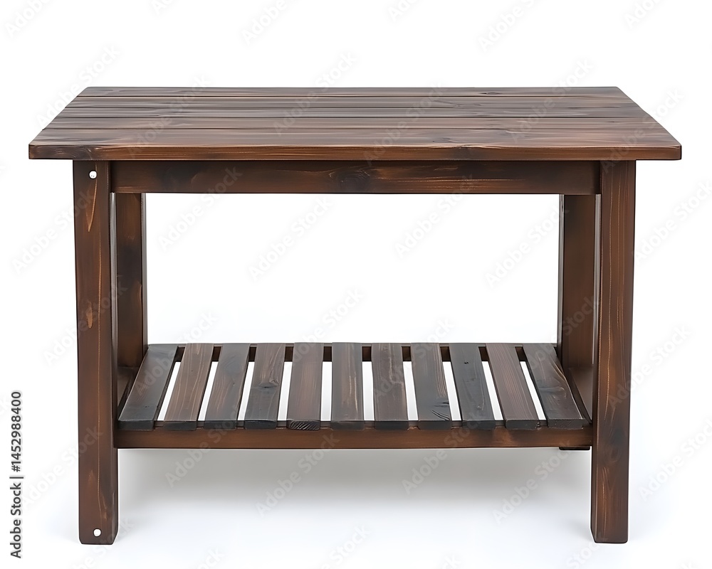 Rustic Brown Wooden Coffee Table with Shelf Farmhouse Style Rustic Brown Wooden Coffee Table with Shelf Farmhouse Style