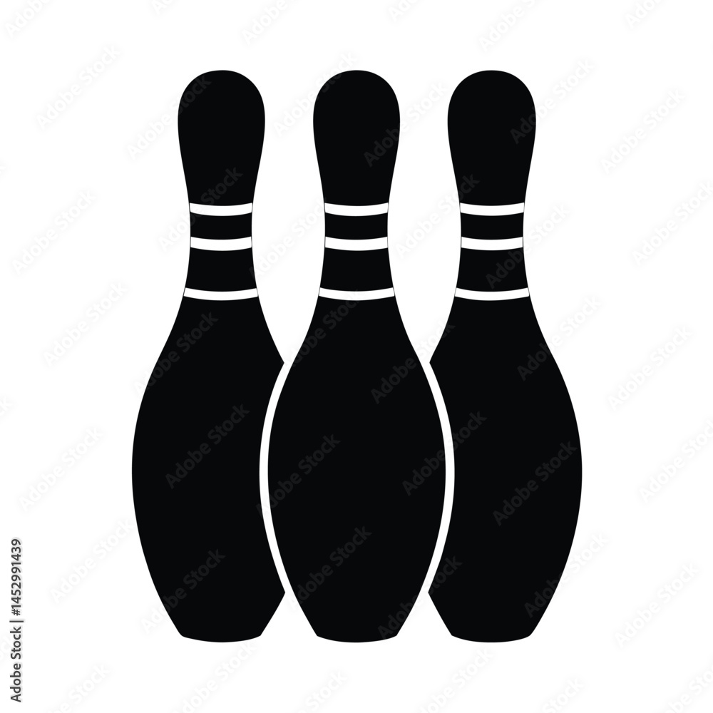 bowling pins vector silhouette on white bowling pins vector silhouette on white