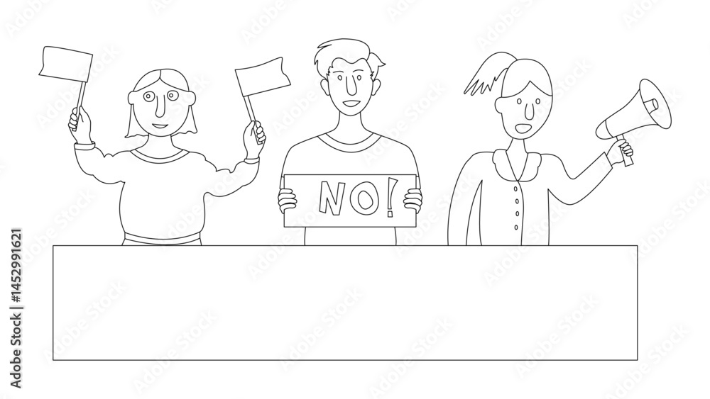 people, protest, protesting, students, flags, student, campus, students' protests, line, outline, illustration, cartoon, humor, funny, vector, drawing, sketch, loudspeaker, no, against, adult student, people, protest, protesting, students, flags, student, campus, students' protests, line, outline, illustration, cartoon, humor, funny, vector, drawing, sketch, loudspeaker, no, against, adult student,